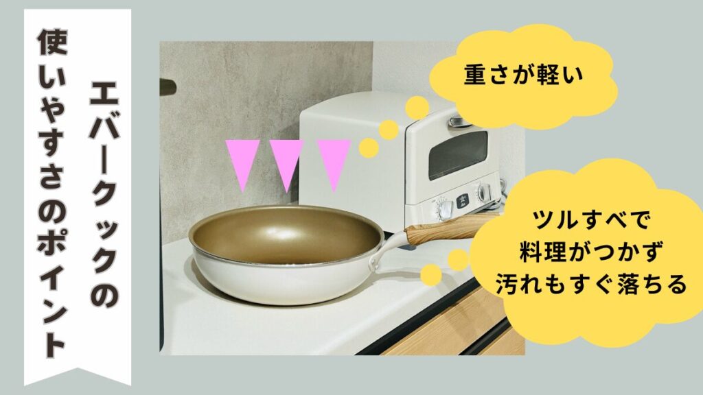 エバークックの使いやすさのポイントを示した図